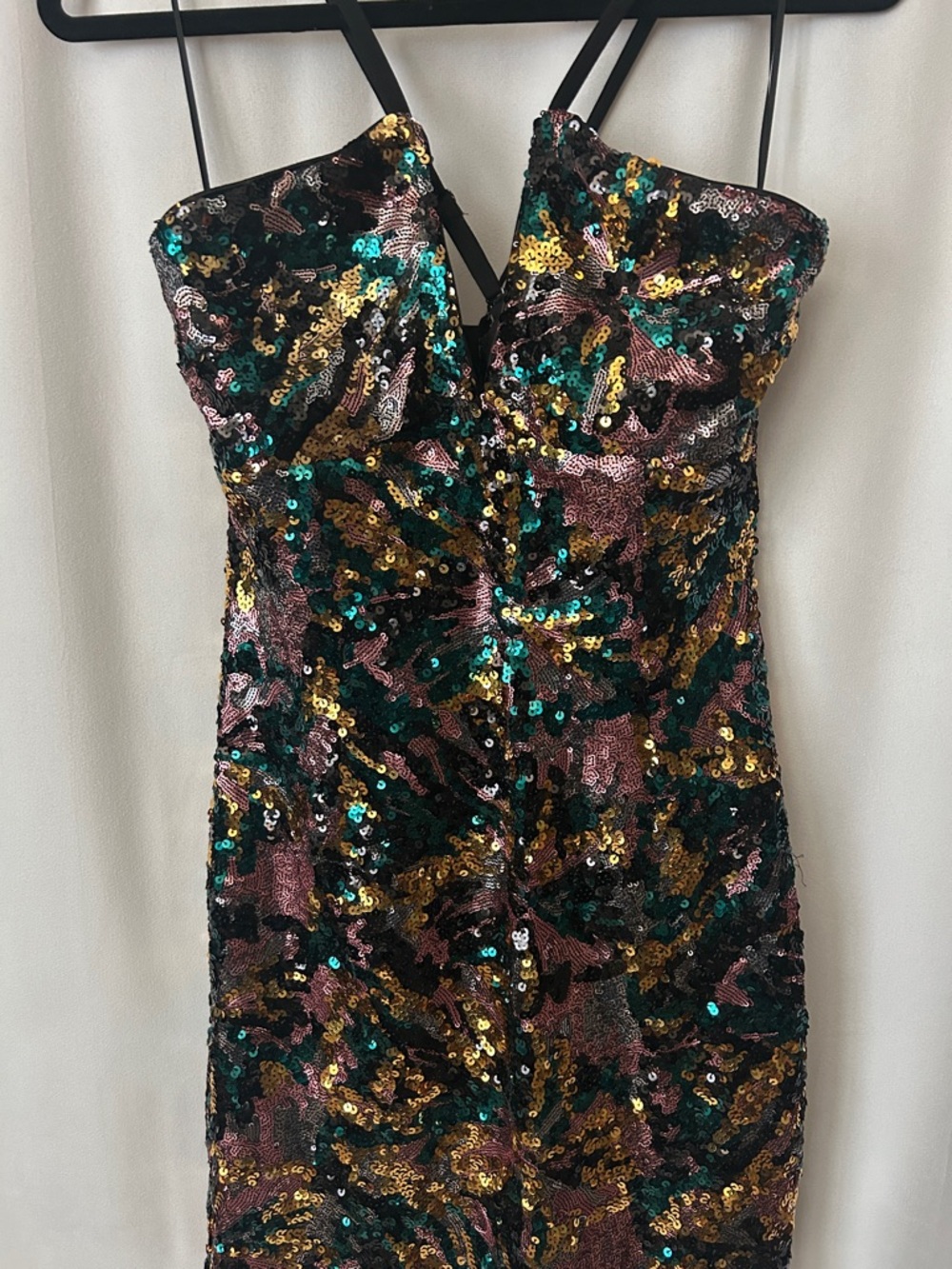Dress the Population Sexy Black Sequins Strappy Cocktail Mini Dress **Size M**🔥🔥 - Picture 3 of 8